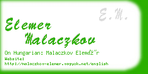 elemer malaczkov business card